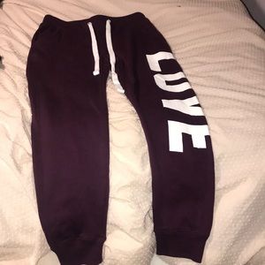 Burgundy joggers